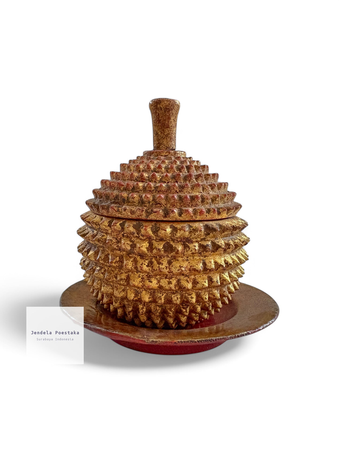 Peranakan Chinese Wooden Box – Durian Fruit Design
Handcrafted | Early 20th Century | Palembang or Java