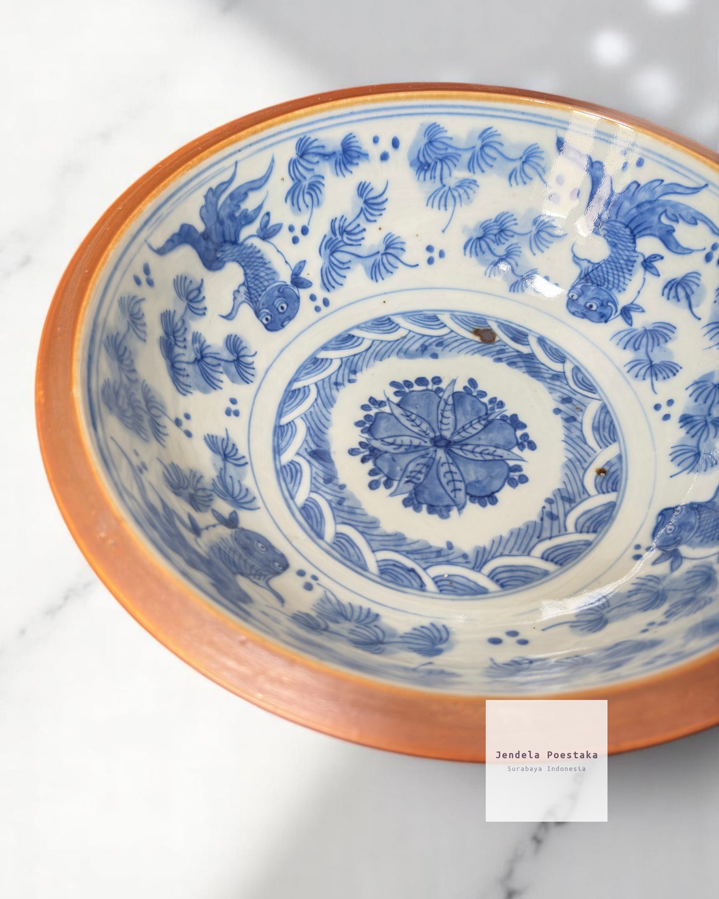 Patiman Ceramic Wash Bowl – 19th Century Batavian Export Porcelain