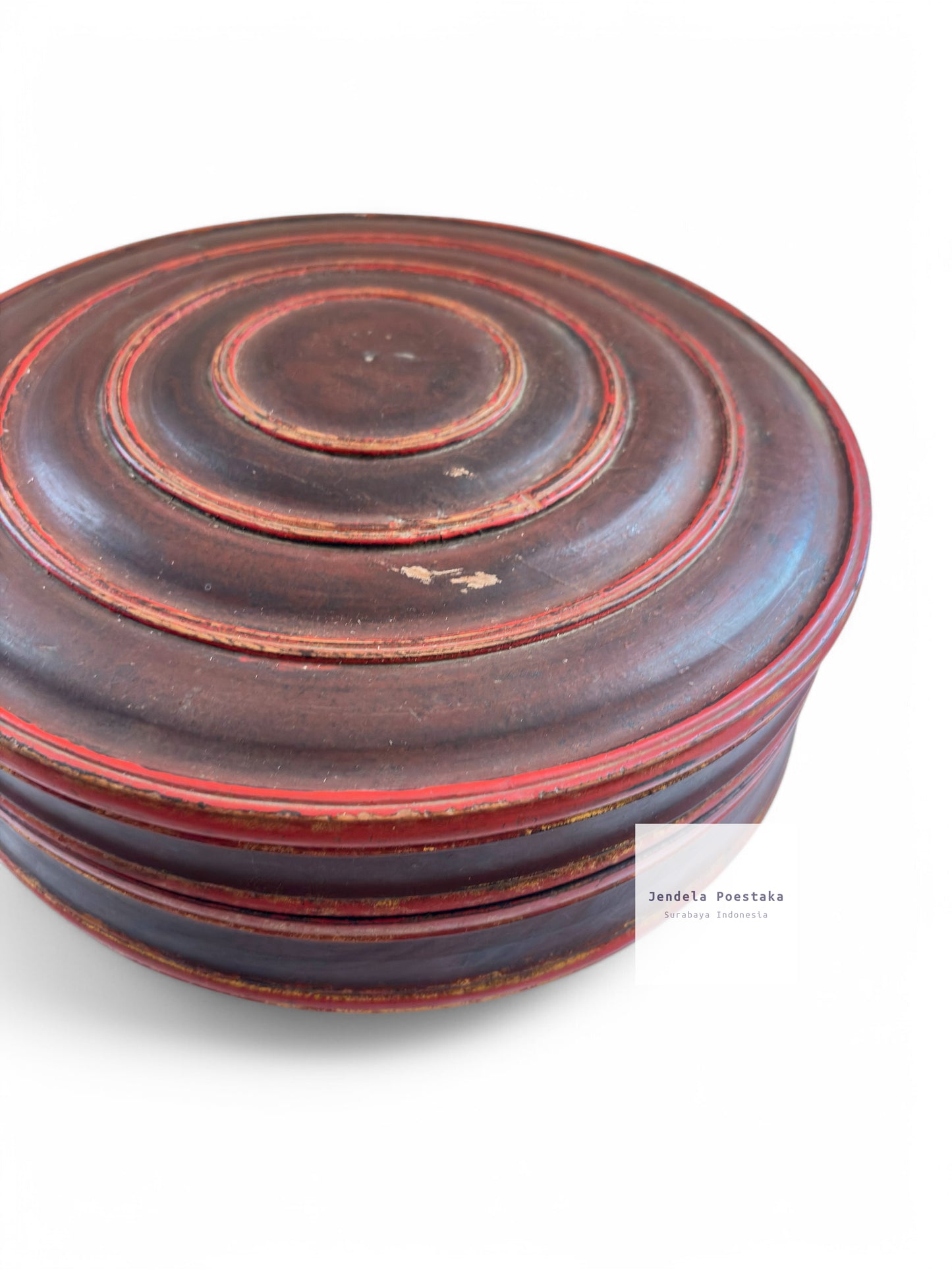 Antique Peranakan Wooden Tenong (Late 19th–Early 20th Century)