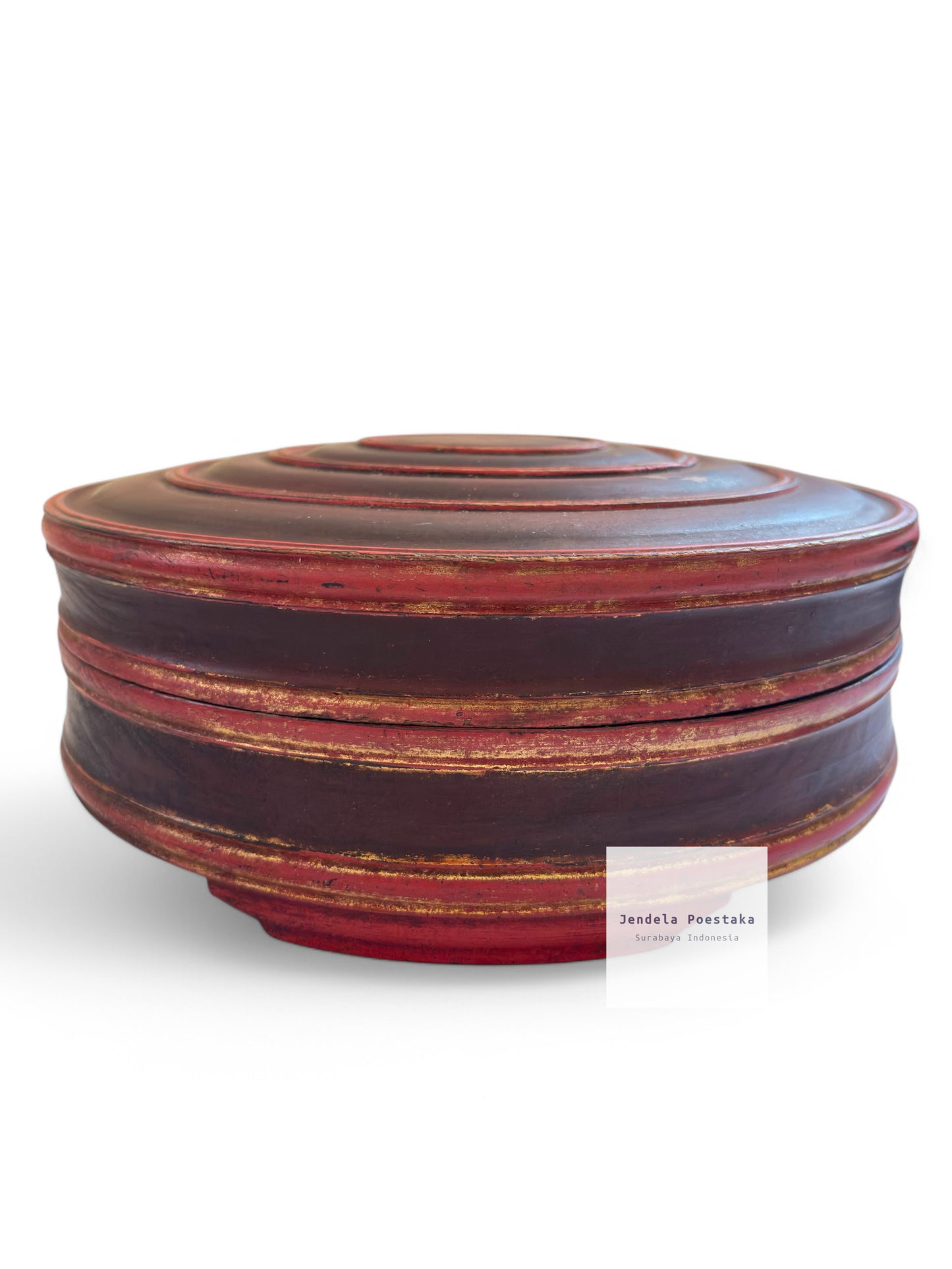 Antique Peranakan Wooden Tenong (Late 19th–Early 20th Century)