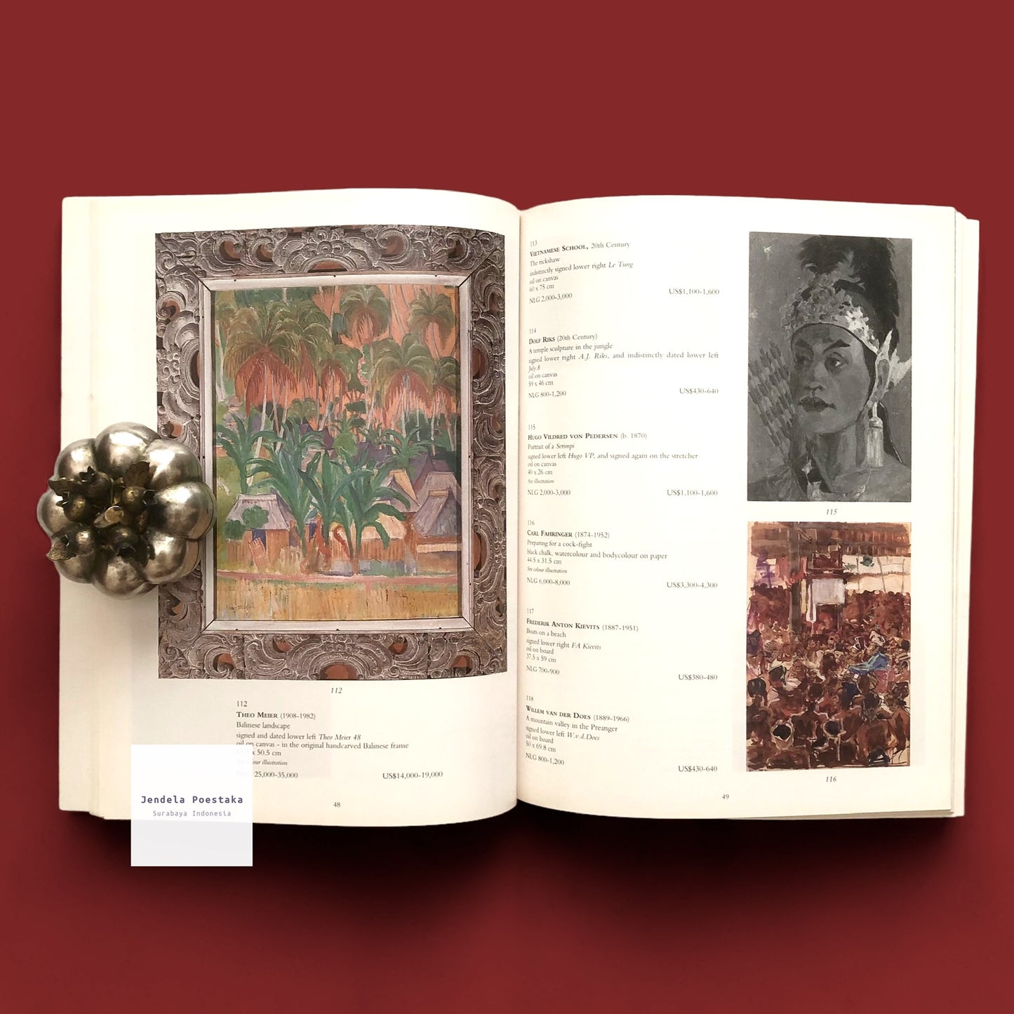 Christie’s Amsterdam: Indonesian Pictures, Watercolours and Drawings, Including the J.Daniels Collection of Sea-Charts, Maps, Prints and Books Relating to the Dutch East-Indies. Thursday, 17 April 1997
