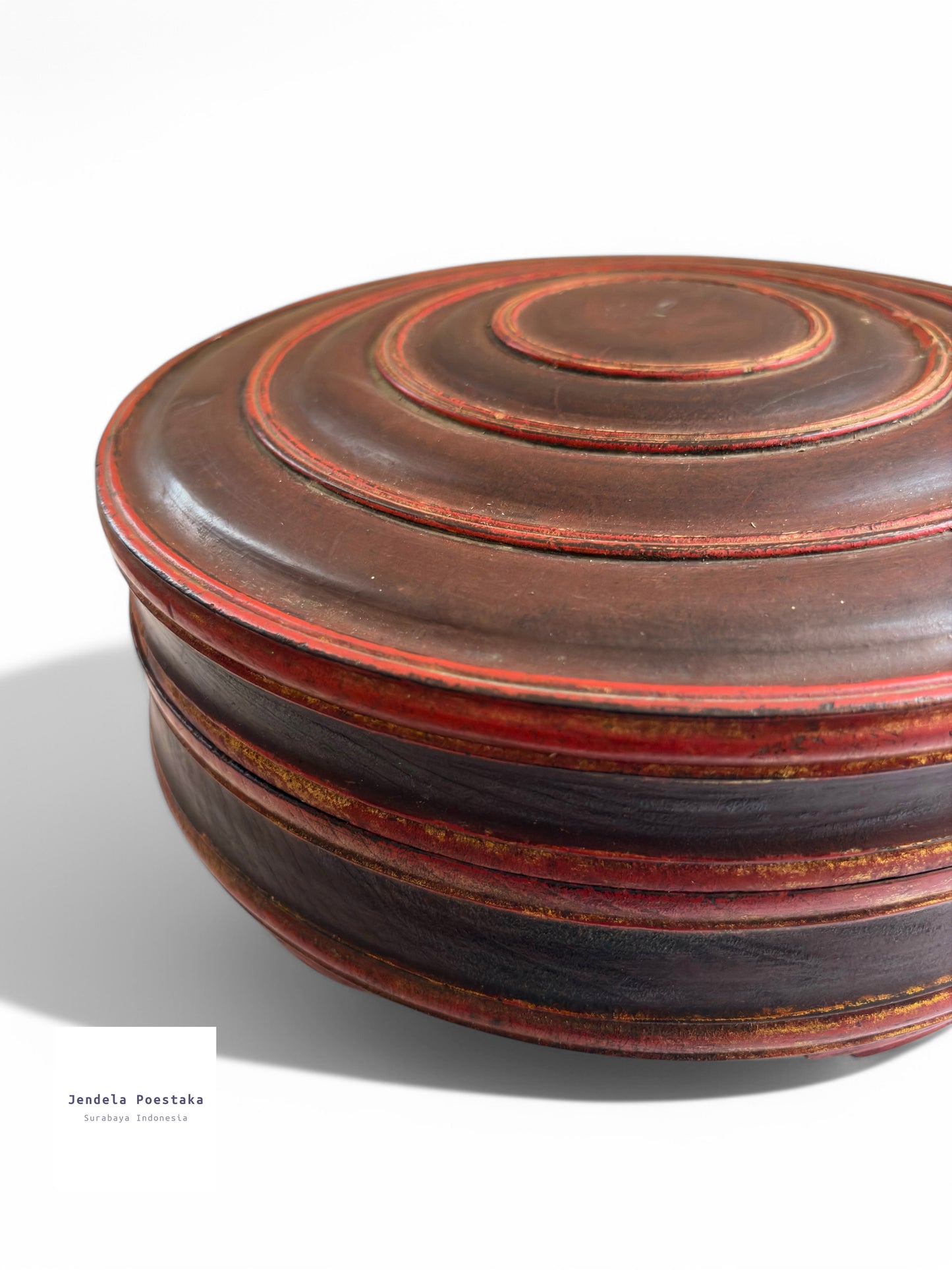 Antique Peranakan Wooden Tenong (Late 19th–Early 20th Century)