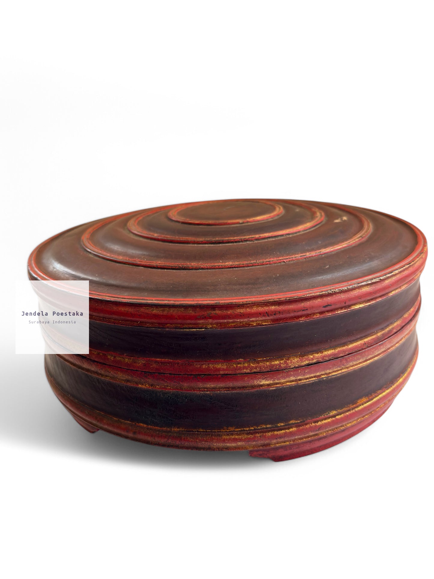 Antique Peranakan Wooden Tenong (Late 19th–Early 20th Century)