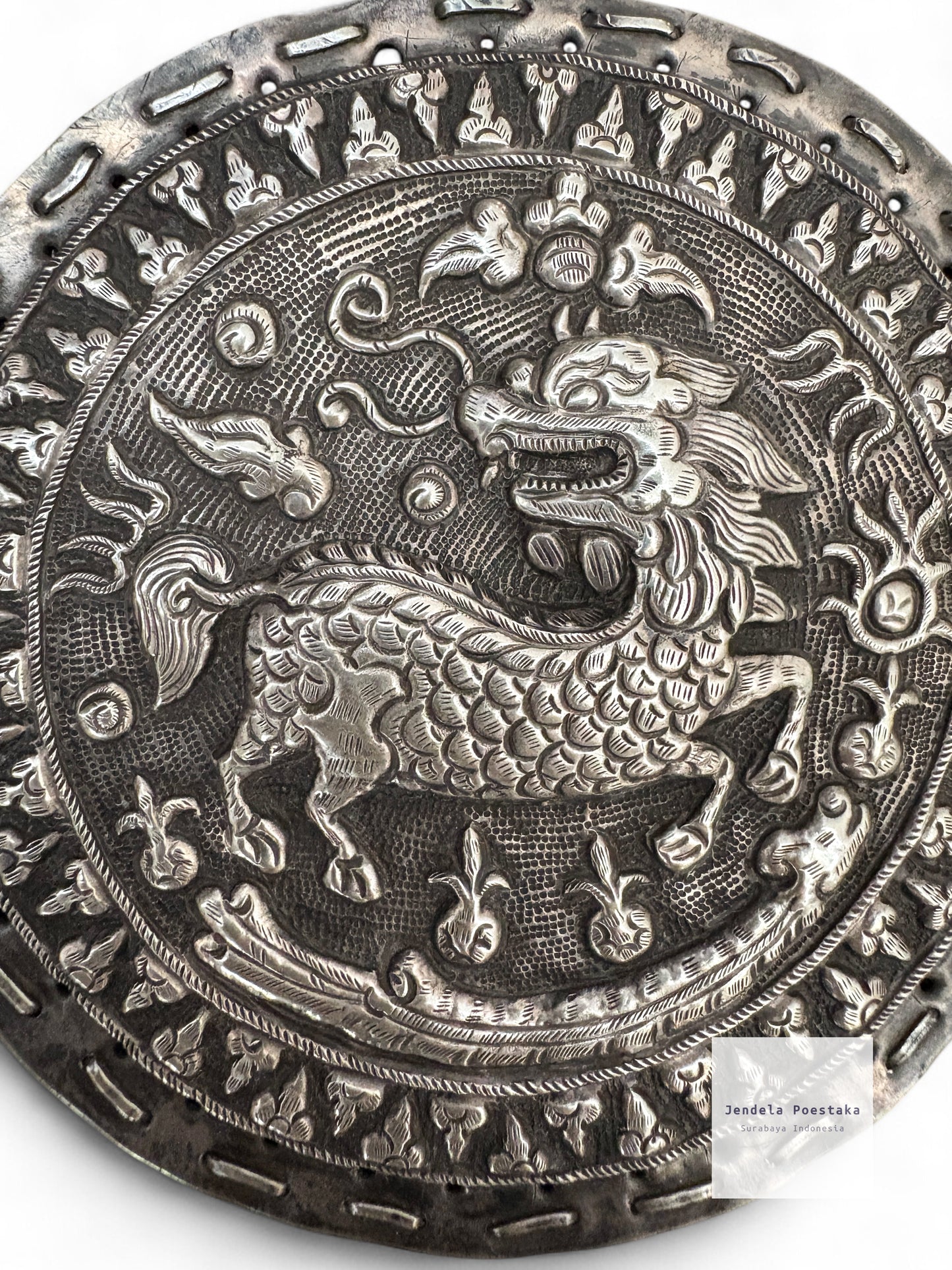 Antique Peranakan Chinese Silver Pillow Ends – Circa 1900 Java