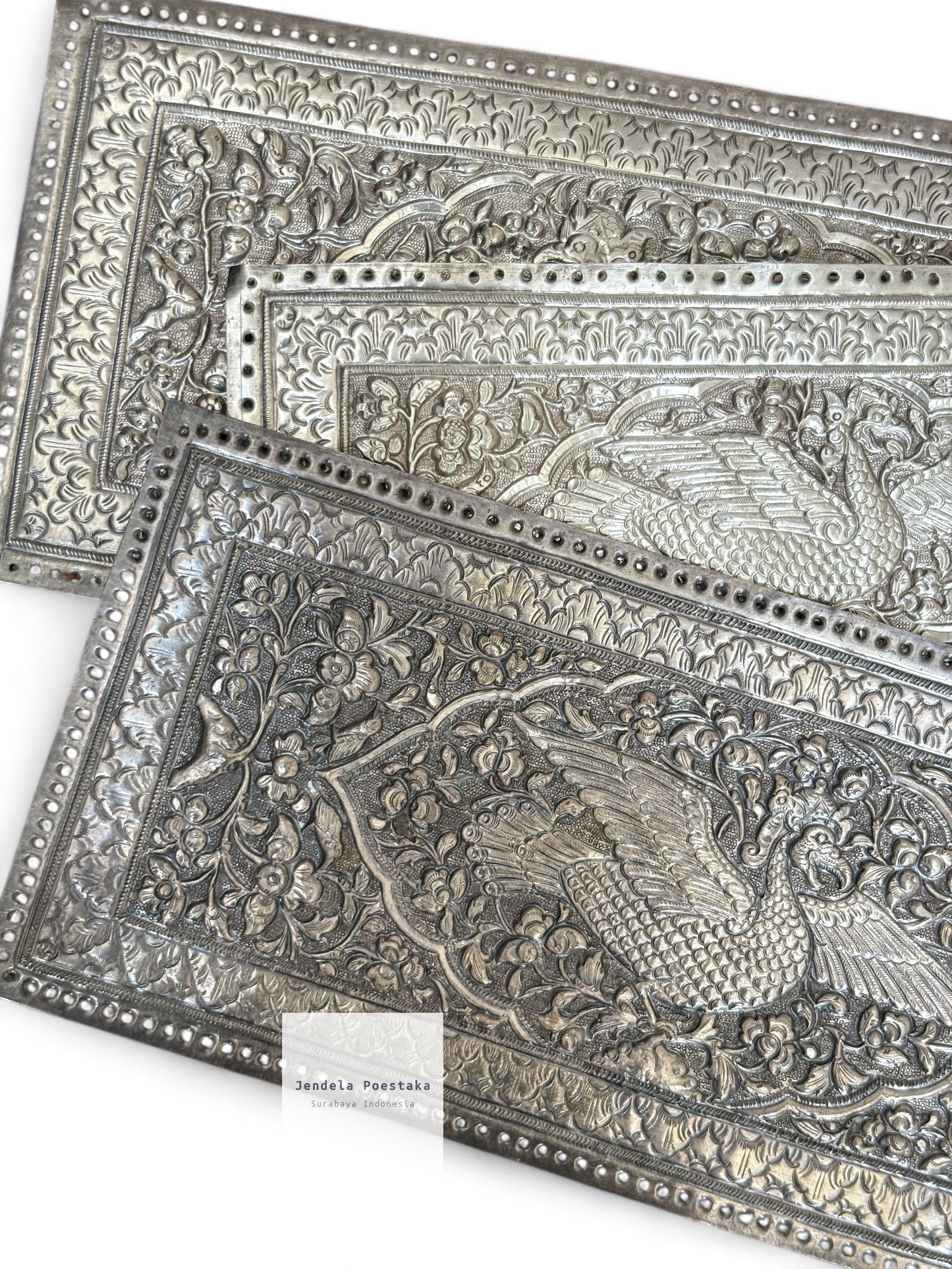 Antique Silver Pillow Ends – Late 19th to Early 20th Century Java