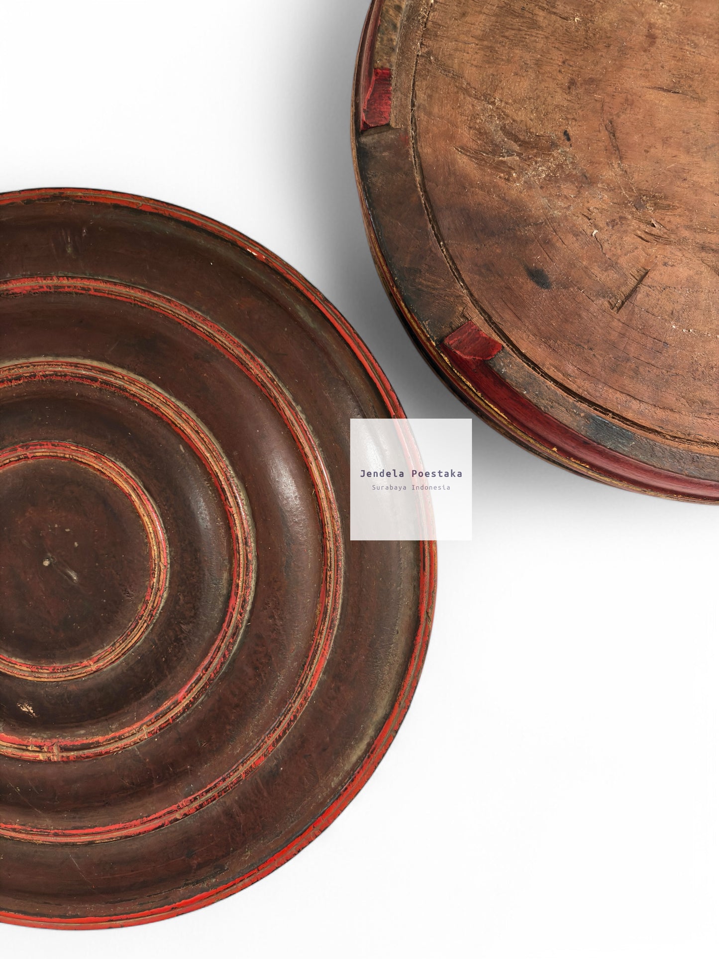 Antique Peranakan Wooden Tenong (Late 19th–Early 20th Century)