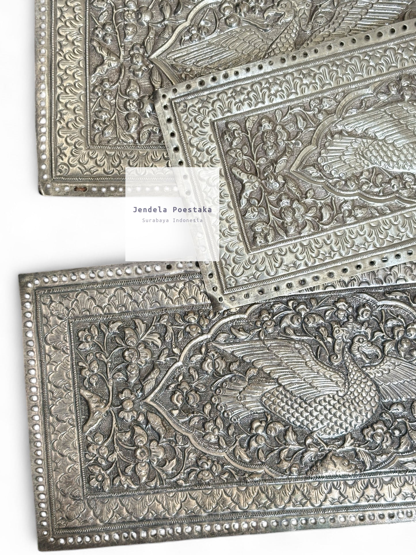 Antique Silver Pillow Ends – Late 19th to Early 20th Century Java