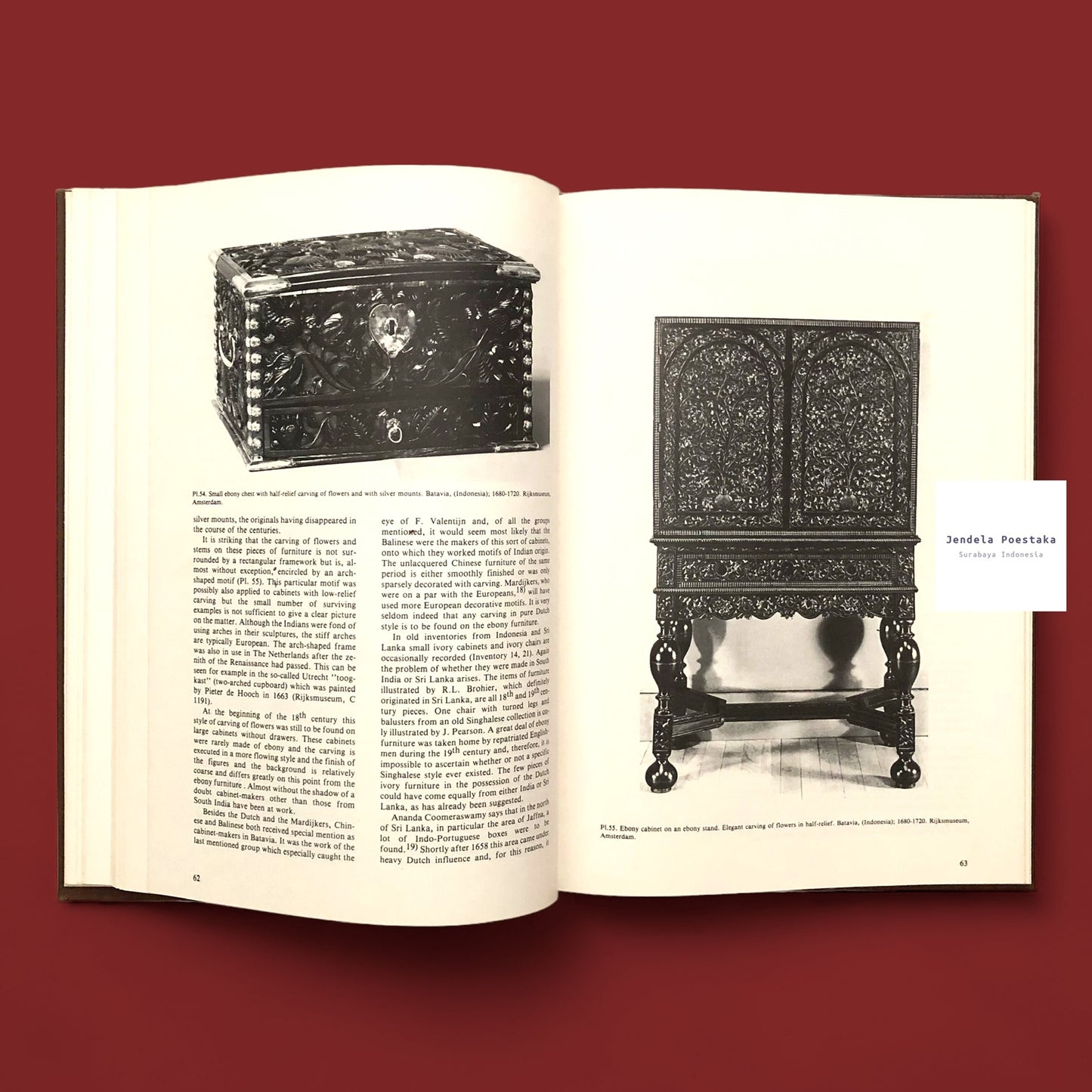 Furniture from Indonesia Sri Lanka and India During the Dutch Period