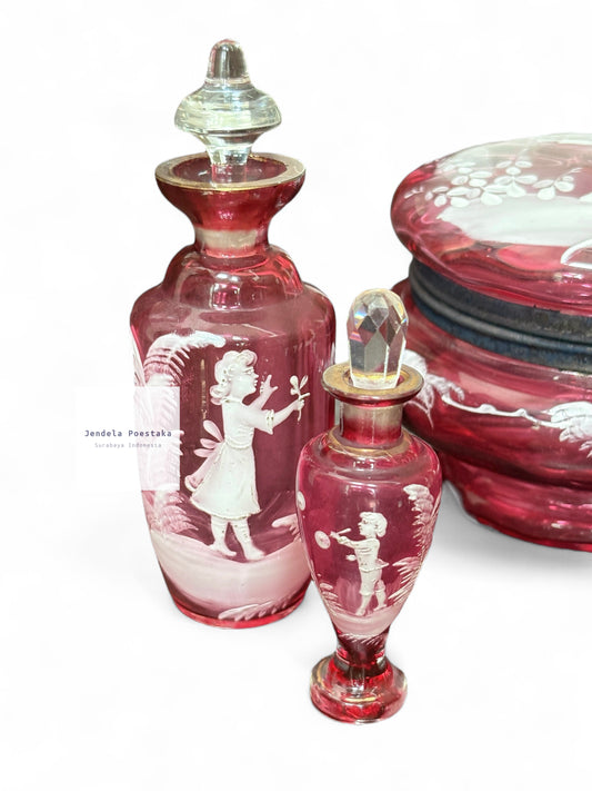 A Pair of Mary Gregory Perfume Bottles – 20th Century Bohemia