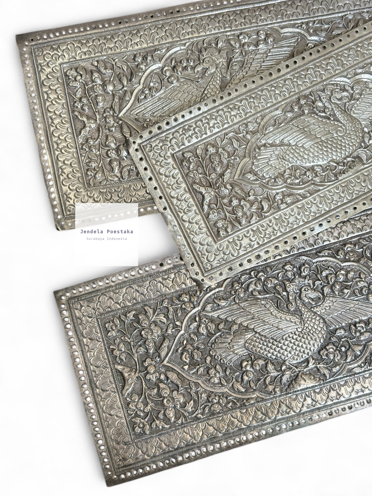 Antique Silver Pillow Ends – Late 19th to Early 20th Century Java