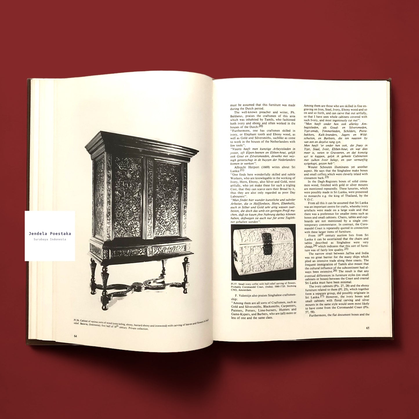 Furniture from Indonesia Sri Lanka and India During the Dutch Period