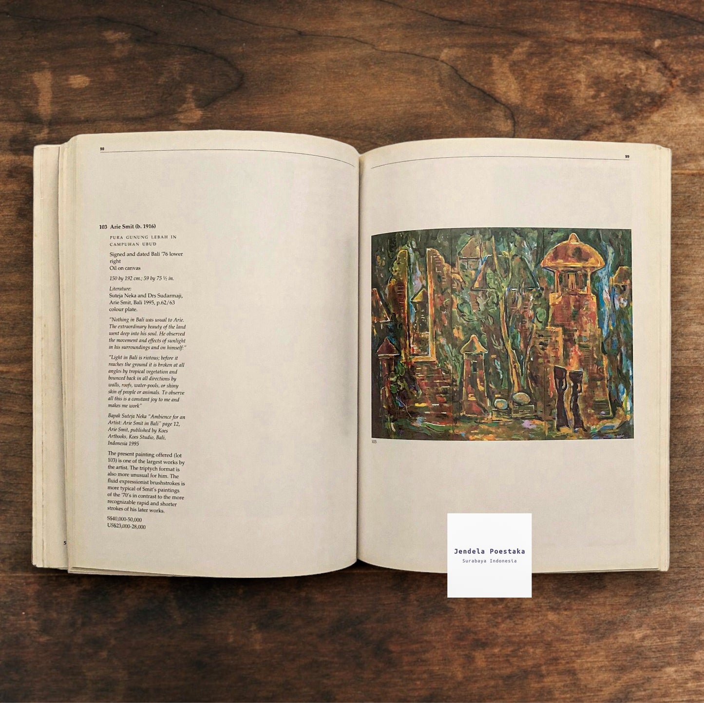 Sotheby’s Singapore: South East Asian Paintings. Saturday 3 October 1998