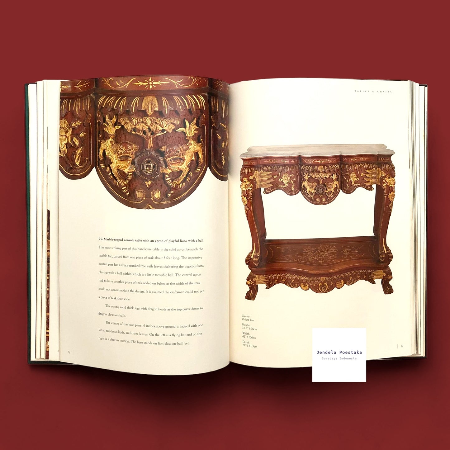 Brown & Gold: Peranakan Furniture from the Late 19th Century to the mid 20th Century